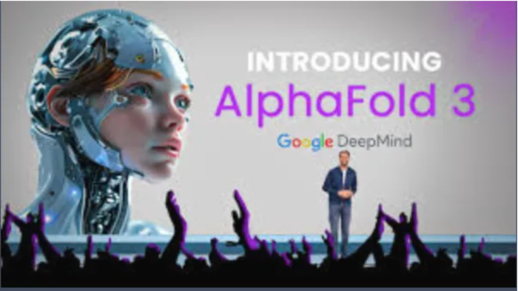alternative ai tools for chatgpt -AlphaFold 3 Brand image and logo. Has an image of the head of a female robot