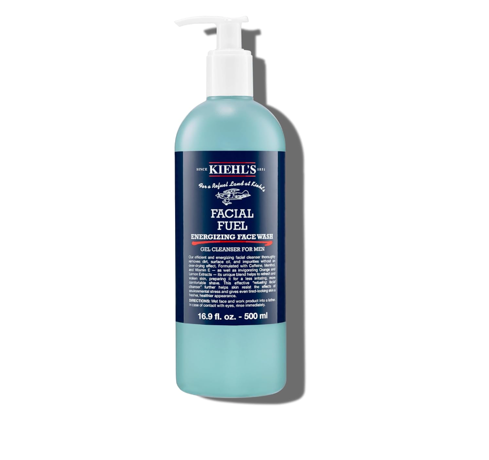 a bottle of Kiehl's Facial Fuel Energizing Face Wash --2025 Best Skincare Brands