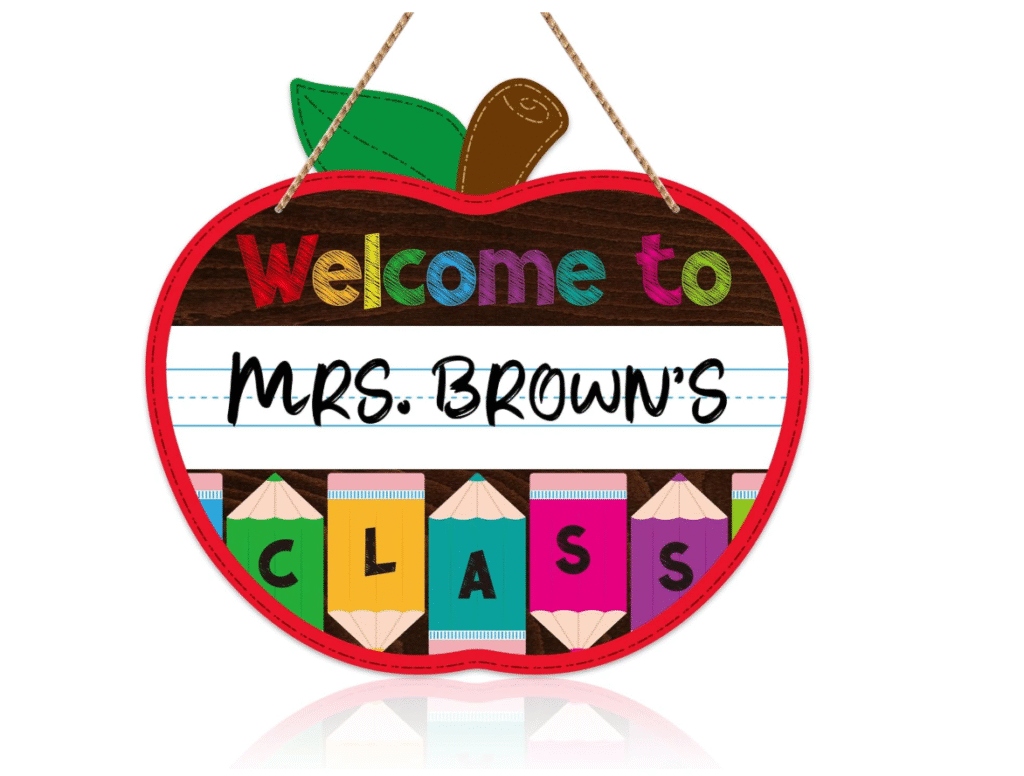 christmas gift ideas for teachers - personalized classroom door sign
