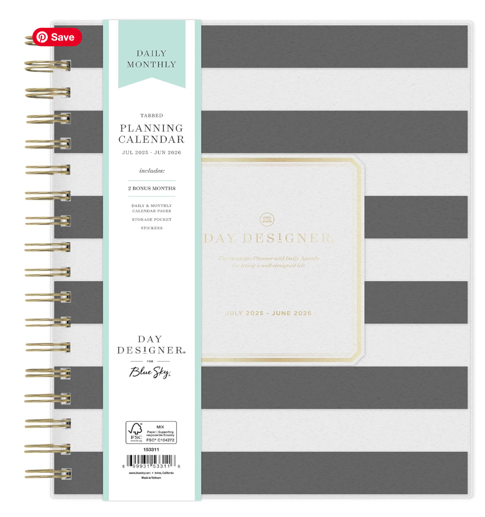 invest in yourself - Blue Sky Day Designer 2025-2026 Daily and Monthly Academic Year Planner