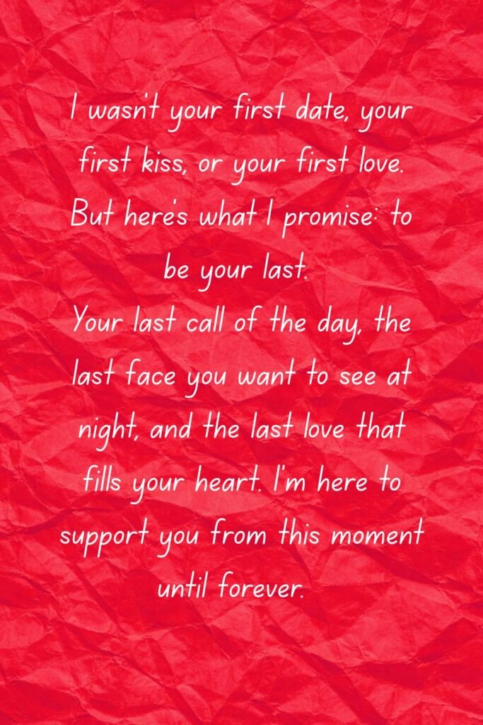 the actual Pinterest pin for this article. It's a short love note on a red background with white letters