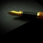an image of a fountain pen on a black background