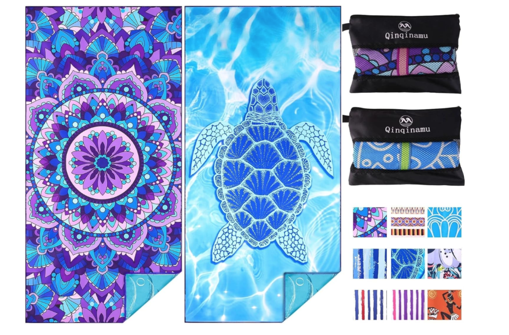 2 Pack Microfiber Oversized Lightweight Beach Towel 71"x32" XL Extra Large Thin Sand Free Towels Travel Swim Pool Yoga Gym Camping