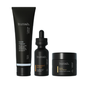 Buttah Skin by Dorion Renaud Complete Melanin-Rich Skin Care Kit | Shea Butter, Vitamin C Serum, Facial Cleanser | Organic & Natural | Black-Owned