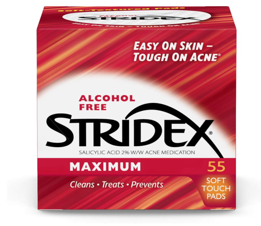 a box that contains the nostalgic OTC acne treatment from the 70s-80s called, STRIDEX!