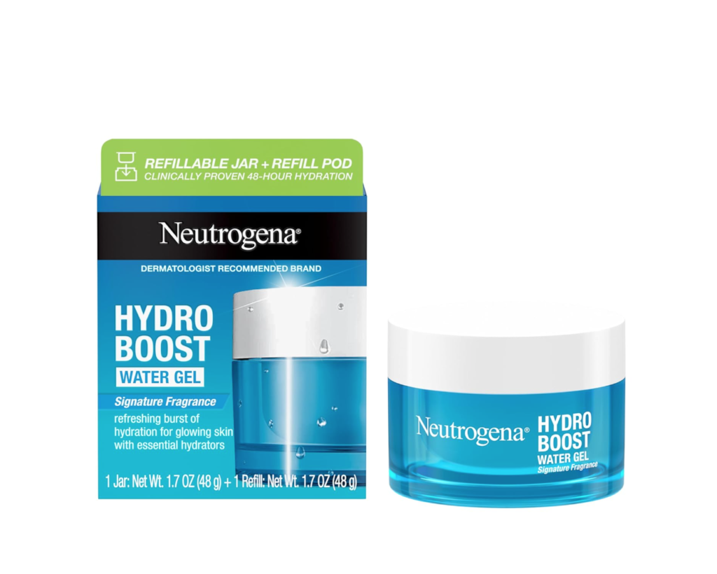 a jar of Neutrogena Hydro Boost Water Get - the box that it comes in + the jar of water gel