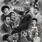 a black and white picture of some of the most influential leaders in the civil rights movement
