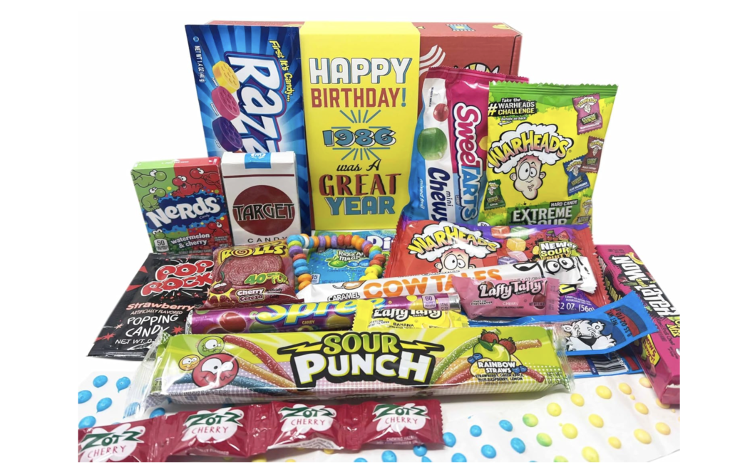 valentines day gift box for her - retro/nostalgia candy gift basket