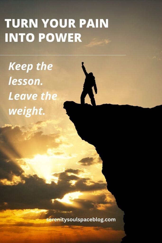 a powerful quote reads, "Keep the lesson. Lose the weight."