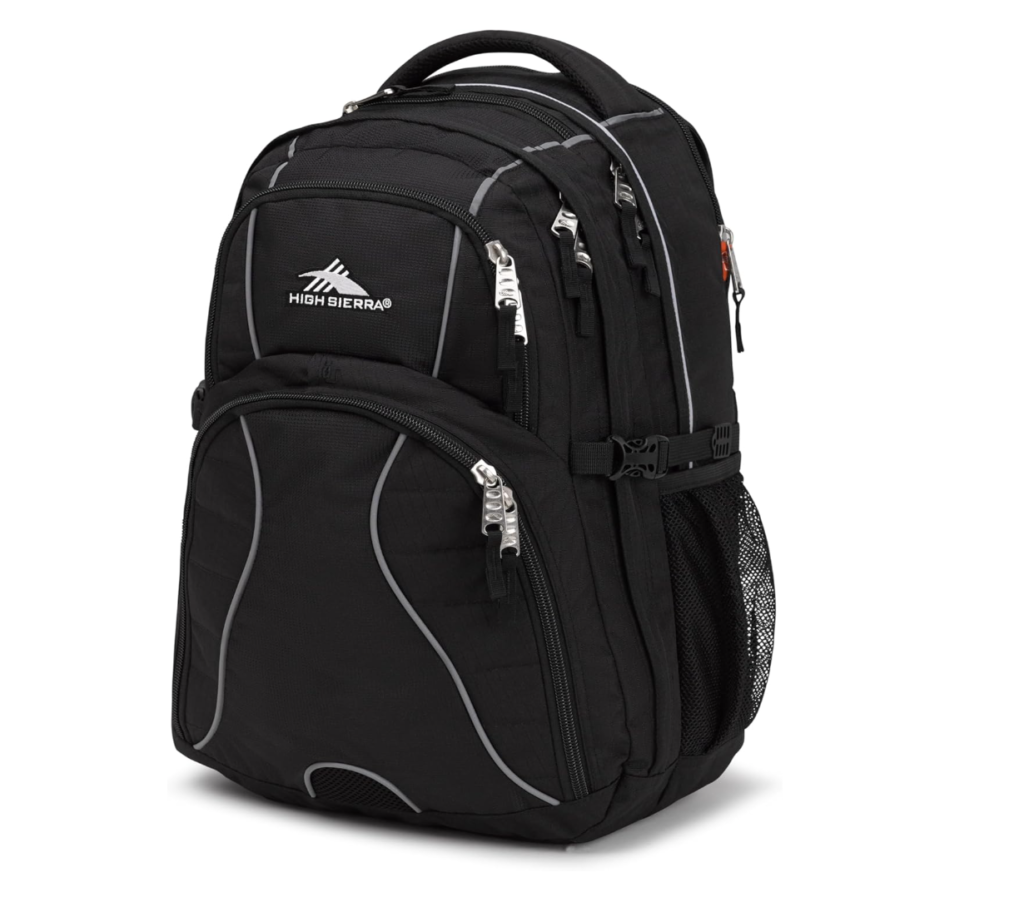 an image of the High Sierra Swerve Laptop Backpack with measurements
