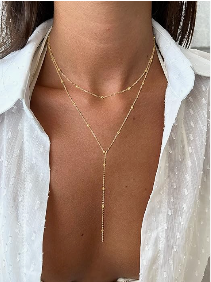 baddie aesthetic quotes - Foxgirl Lariat Layered Gold Necklace