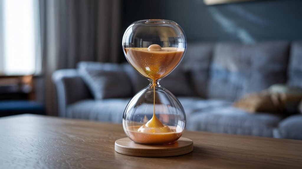 reset your hormones and melt belly fat - a pic of an hourglass with melting fat sifting through