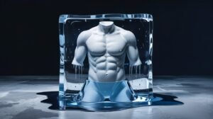 Reset Your Hormones and Melt Belly Fat - a pic depicts a sculpted human torso melting inside a block of ice