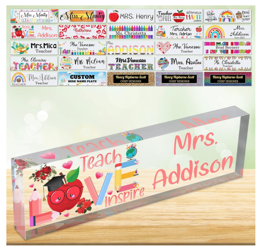 personalized acrylic desk name plate