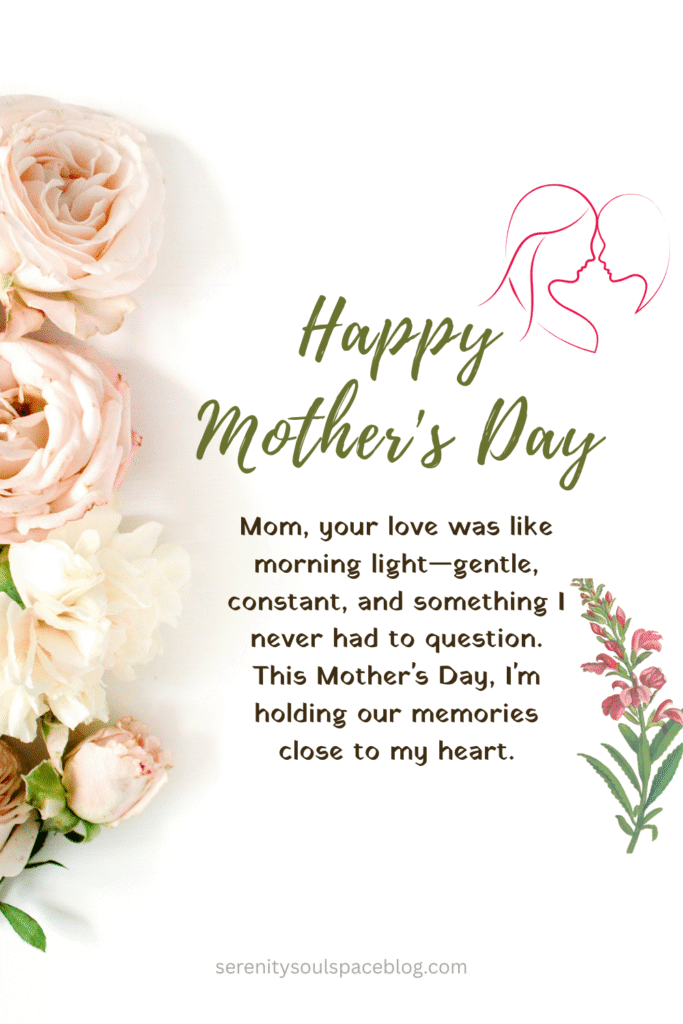 a mother's day quote with beautiful images of flowers around the border on a white background