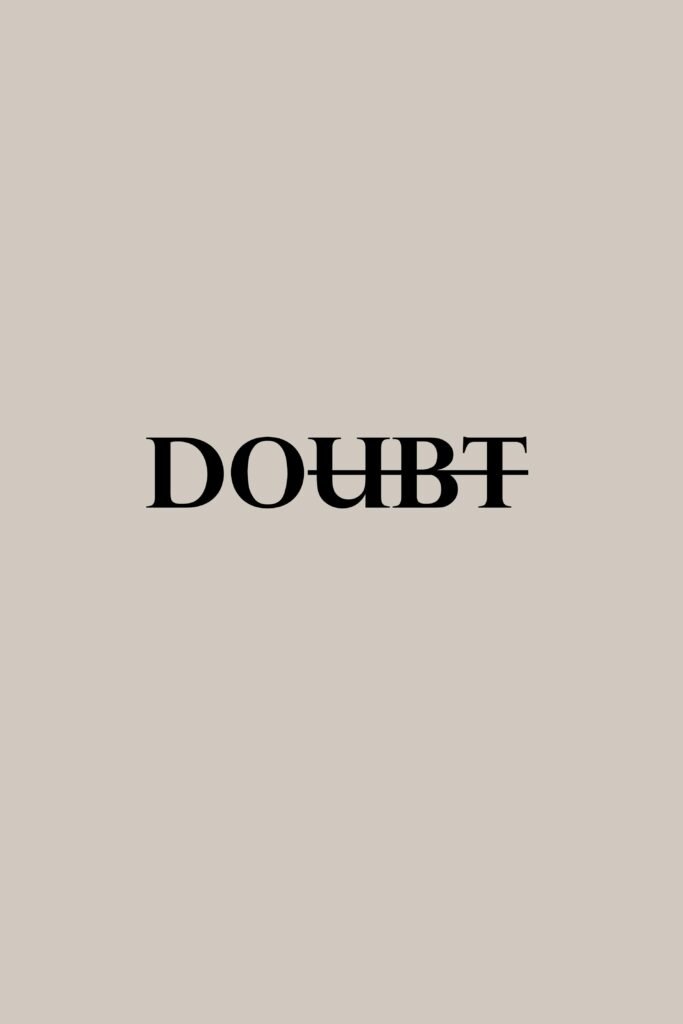 a picture of the word Limiting beliefs holding you back - "DOUBT" with the letters U, B, T crossed out so that the word spells "DO"