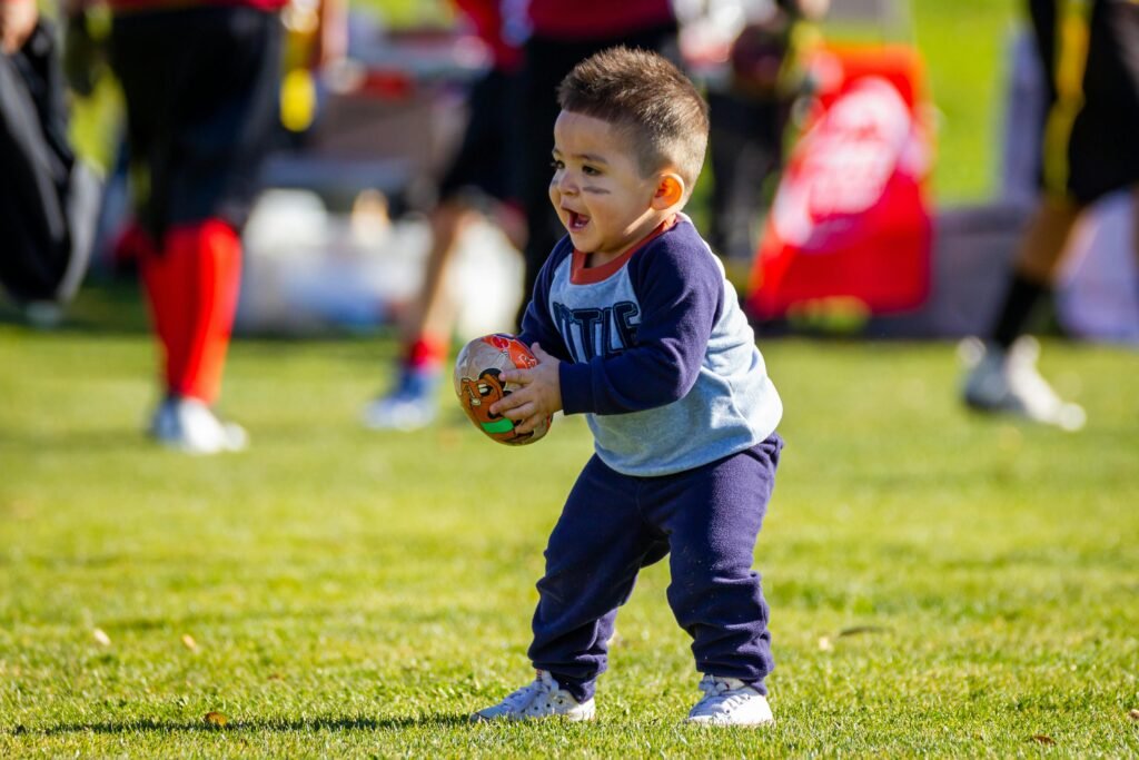 30 day blog challenge - a toddler playing football