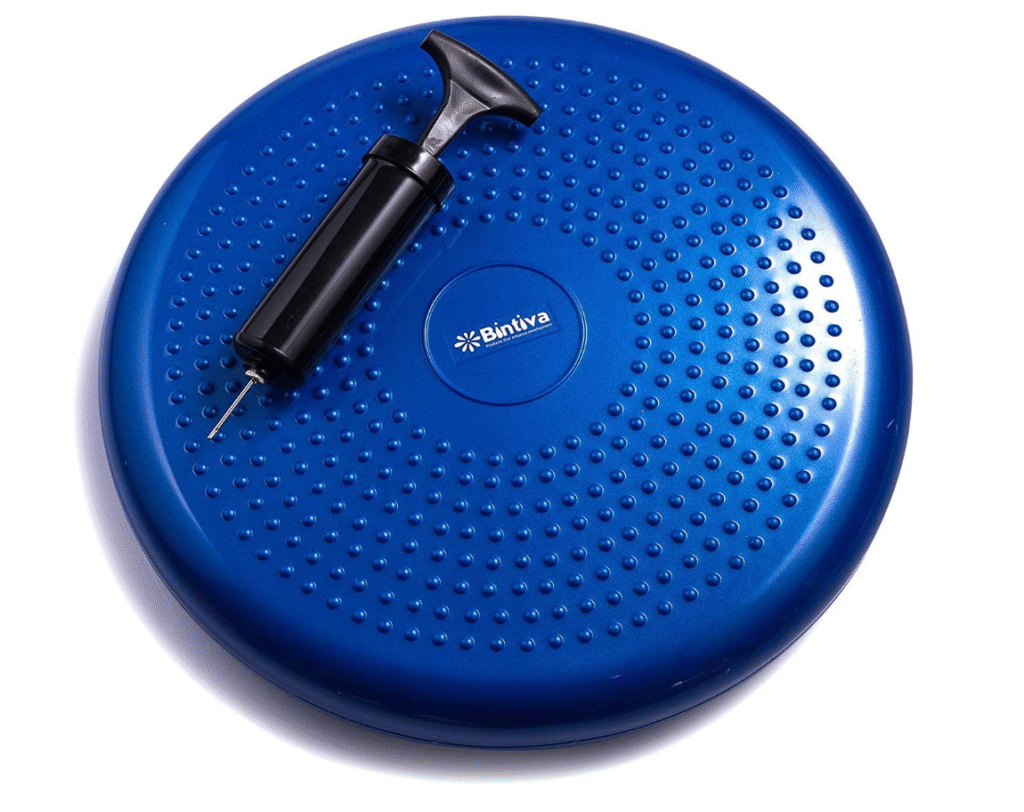 study tips for students with adhd - a blue wobble cushion