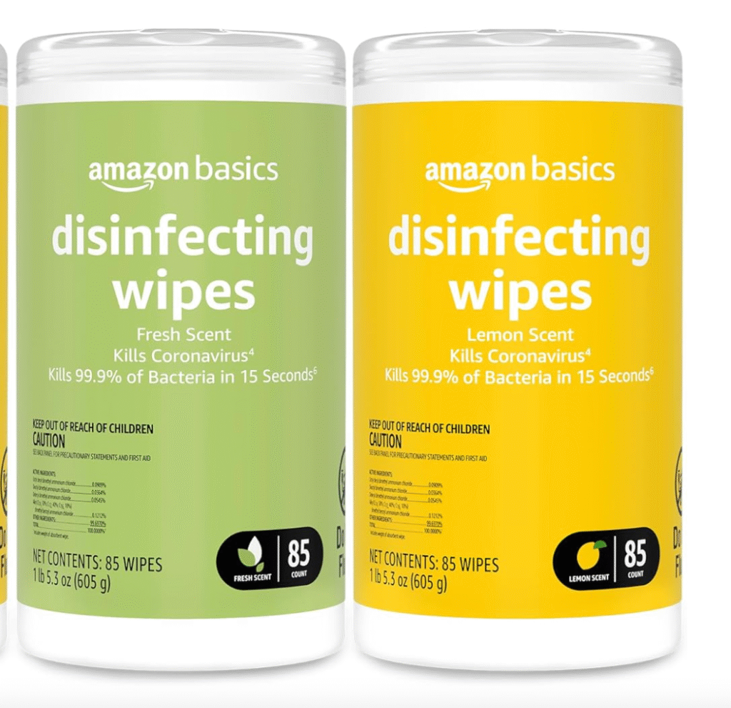 welcome back to school - amazon basics disinfecting wipes
