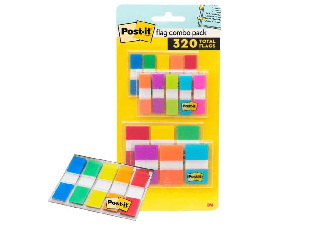 popular back to school items - page flags (post-its)