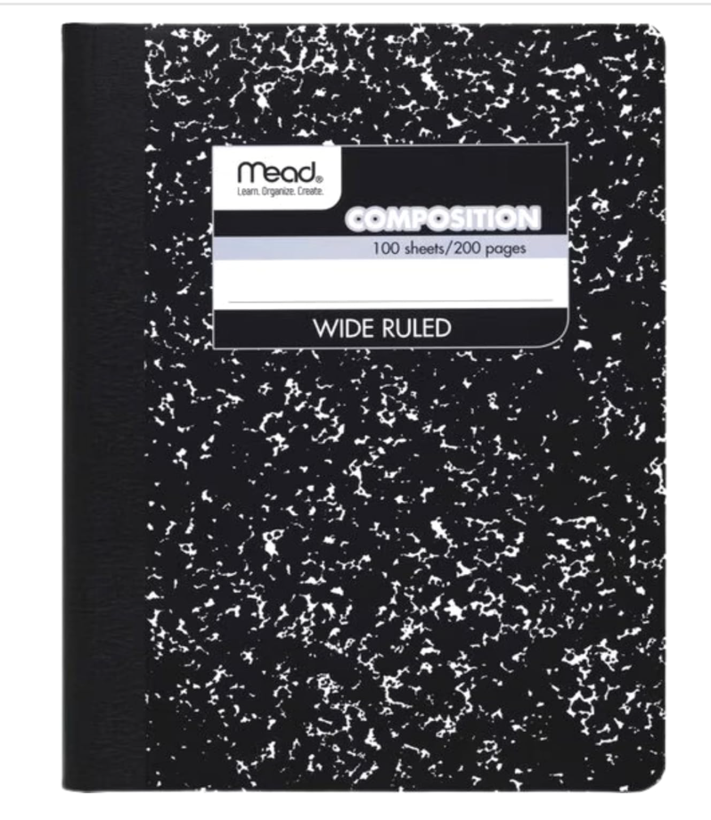 Amazon school supplies $5 and under - composition notebook