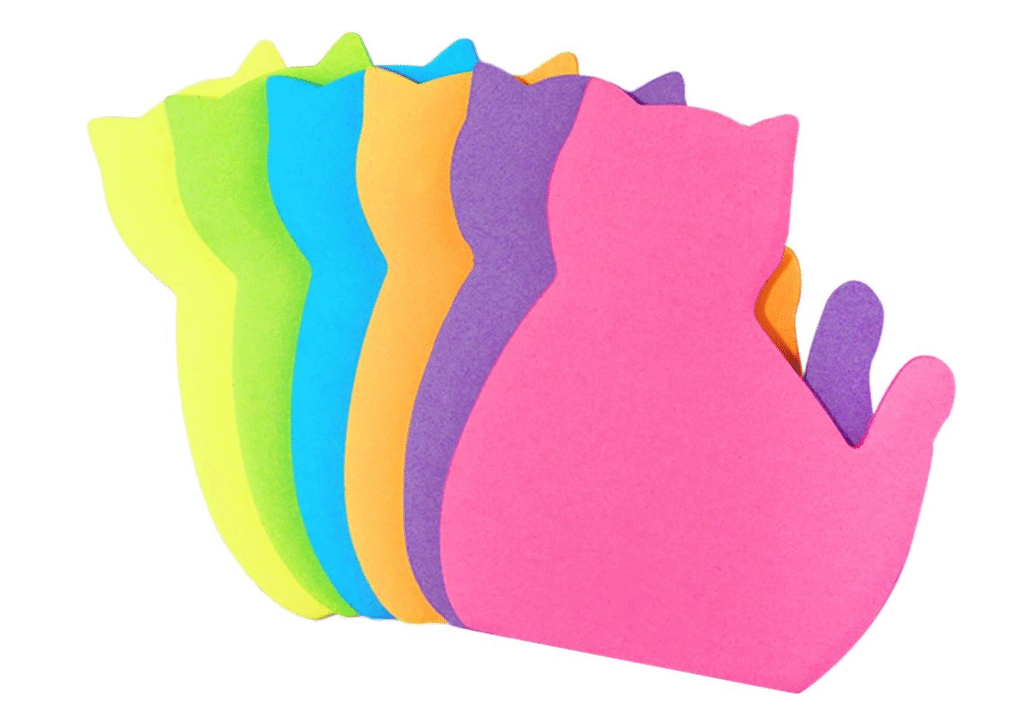 Amazon school supplies $5 and under - cat-shaped sticky notes