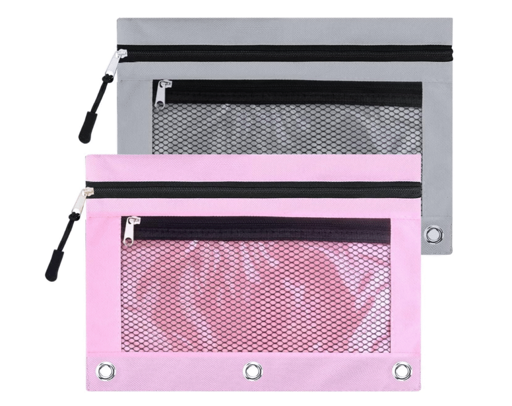 Amazon school supplies $5 and under - 3 ring binder pencil pouches