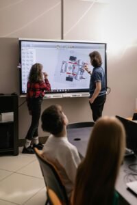 best supplies for teachers - a 21st century classroom with a smartboard in it