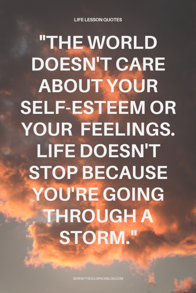 life lesson quotes - the world doesn't care about your...