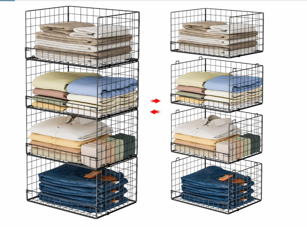 4-tier stackable organizers for closet