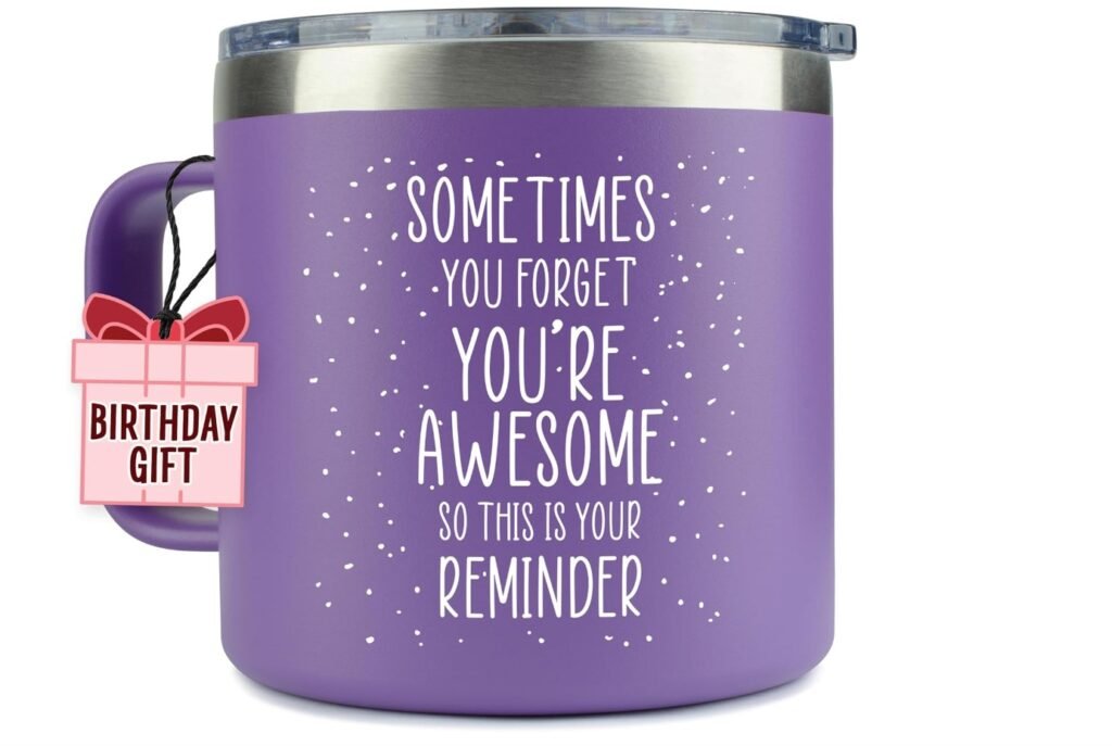 non-negotiables for setting boundaries - big purple mug with an affirmation statement written on it in white