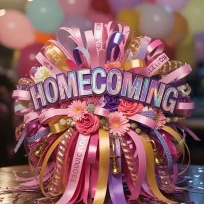 homecoming proposal ideas for friends - a colorful homecoming mum