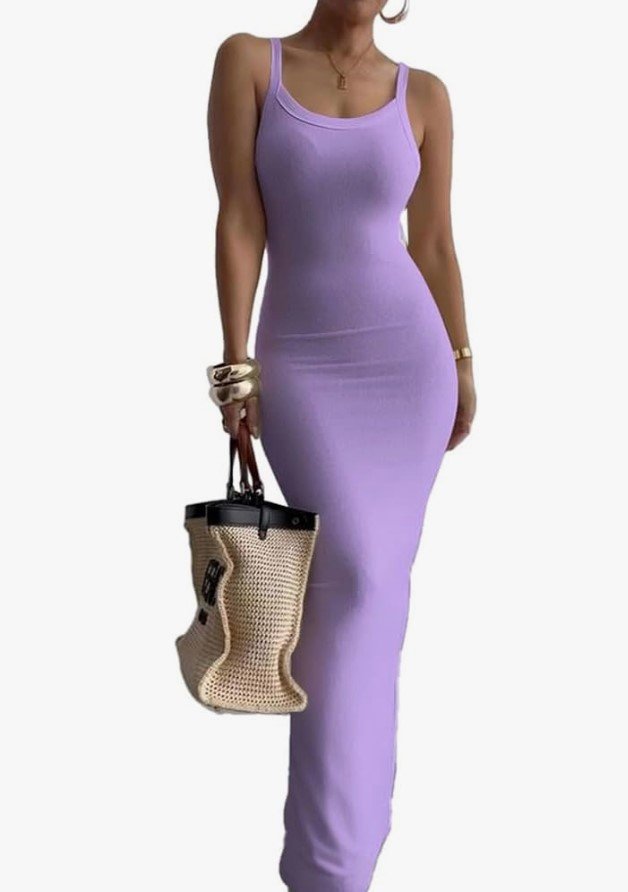non-negotiables for setting boundaries - slip on bodycon summer dress in lilac or lavender