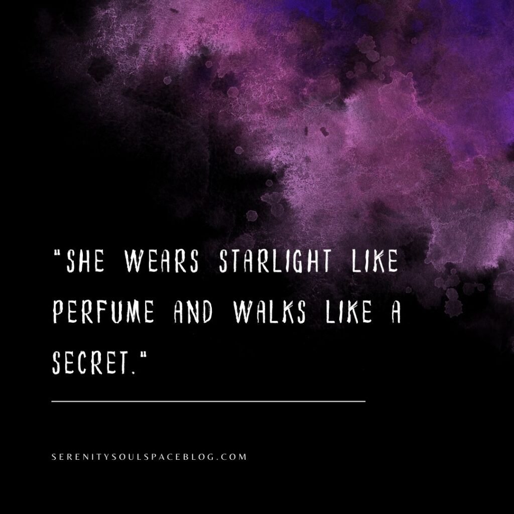 Halloween quotes dark purple theme with vapor or smoke and a quote laid on top of the theme