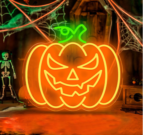 Halloween quotes - Halloween pumpkin neon sign