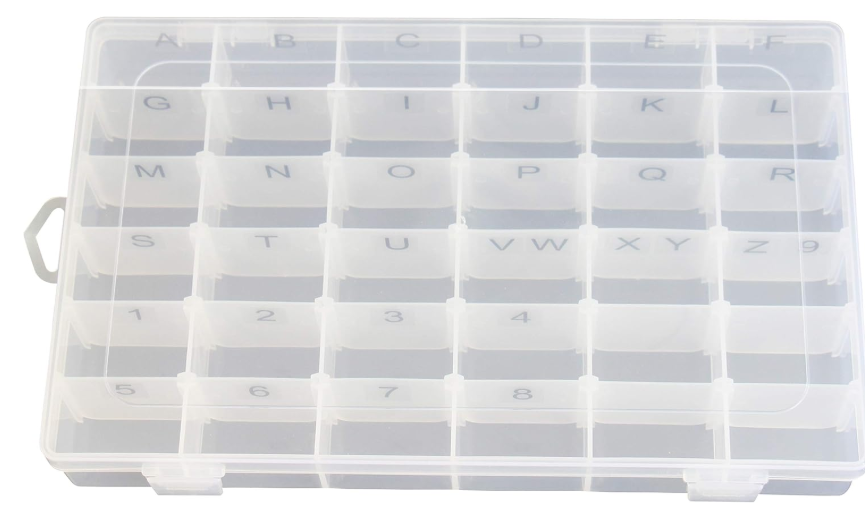 Letter Organizer Storage Box – 36 Slot Case with Pre-Labeled Dividers for Letter Board Sets