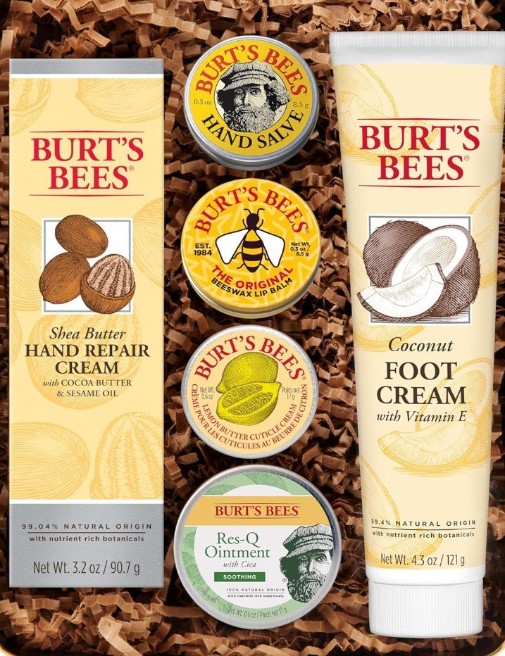 burt's bees' giftable tins with 6 burt's bees products