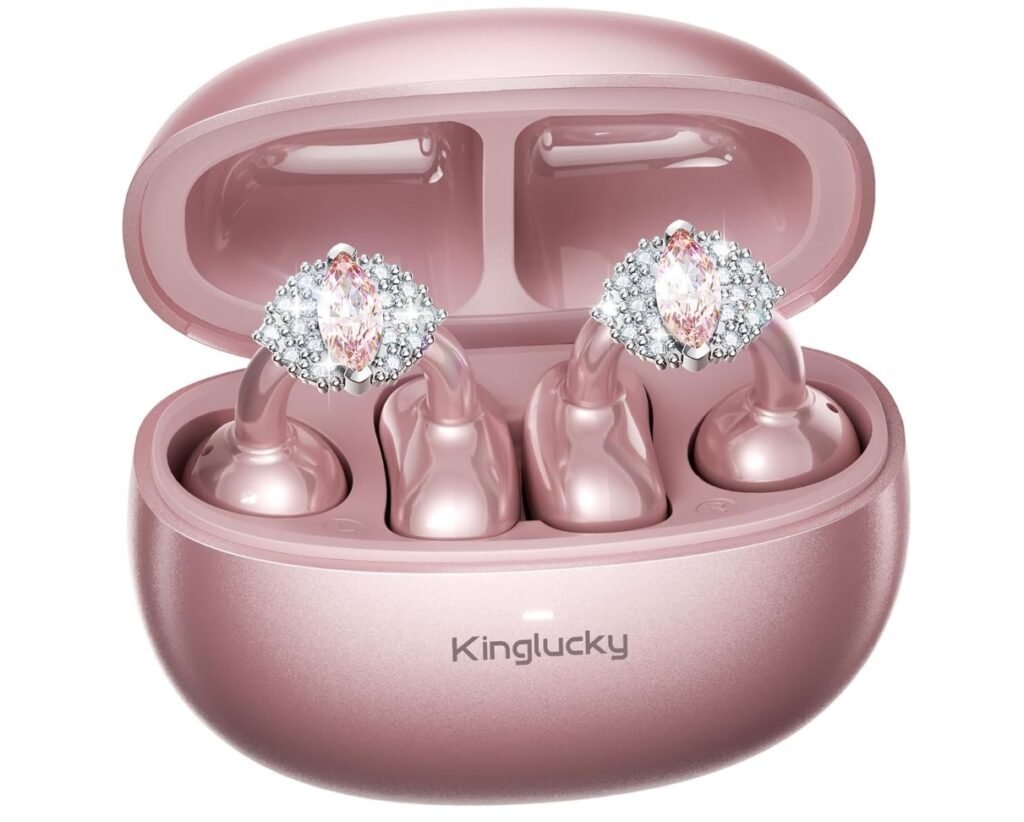 Kinglucky Jewelry-Inspired Clip-On Earbuds in pink