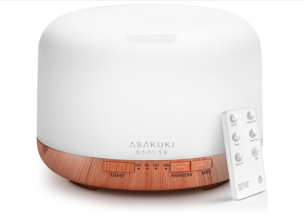 cozy winter self care routine with essential oil diffuser